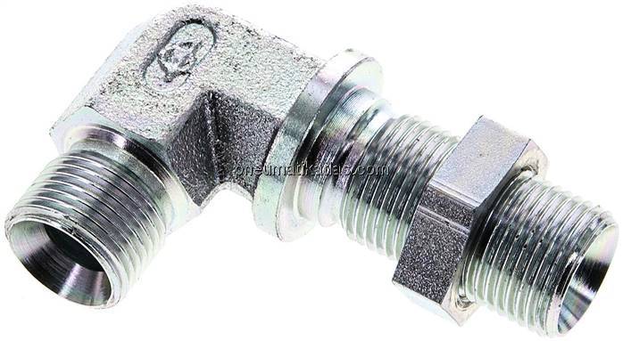 Winkel-Schottnippel, 60°-Kegel G 3/8", Stahl verzinkt