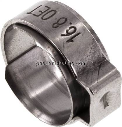 1-Ohr-Schlauchschelle 13,9 - 16,1mm, Edelstahl