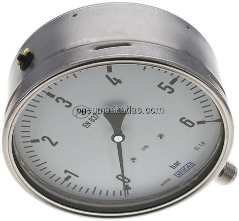 Sicherheits-Manometer senkrecht, 160mm, 0 - 6 bar