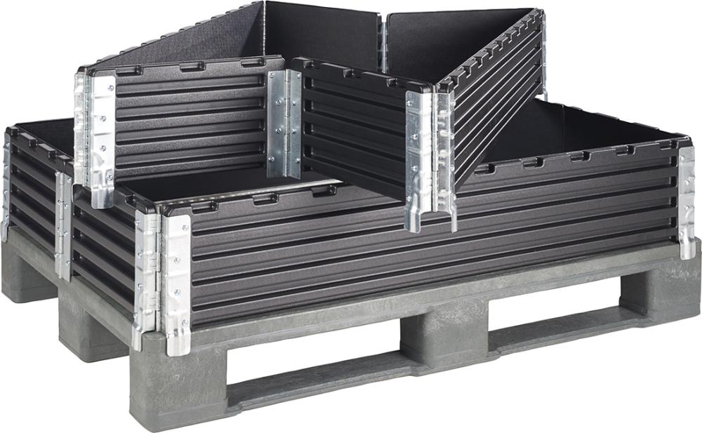 Aufsatzrahmen schwarz B800xT1200xH200 mm 6 Scharniere