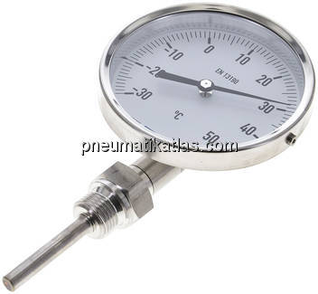 Bimetallthermometer, senkrecht D100/-30 bis +50°C/63mm