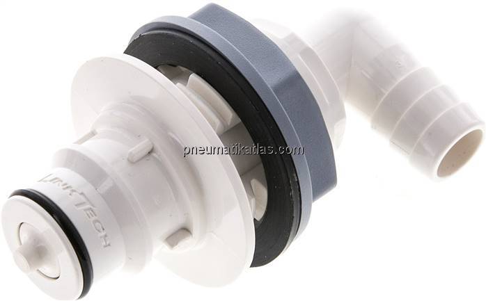 Schott-Winkel-Kupplungsstecker (HF) mit Schlaucht., Polysulfon