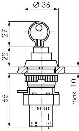 Zeichnung: 3/2-Wege Schlüsselschalterventil