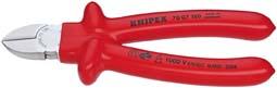 Seitenschneider verchromttauchisoliert 180mm KNIPEX