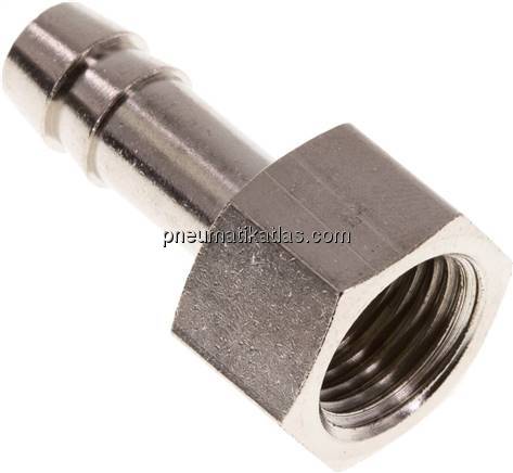 Aufschraub-Schlauchtülle G 1/4"-8 (5/16")mm, Messing vernickelt