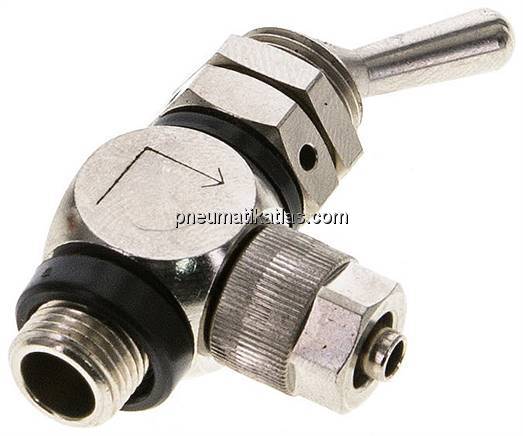 Kipphebelventil 3/2-Wege (NC), G 1/8"-6x4 mm