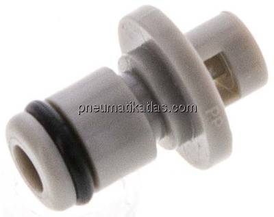 Kupplungsstecker (MC) mit Schlauchtülle, Polypropylen (grau)