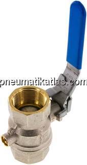 Messing-Kugelhahn mit Entlüftungsbohrung G 1-1/4", PN 14