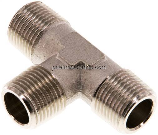 T-Stück R 3/8" (AG), Messing vernickelt