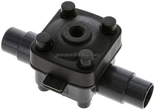 PVC-Membranventil (NO) PVC / FKM, 25mm Klebestutzen