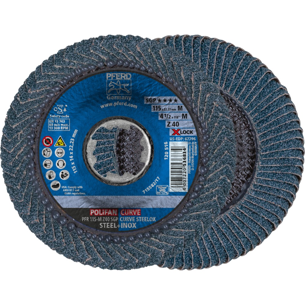 POLIFAN-Fächerscheiben PFR 115-M Z 40 SGP CURVE STEELOX/X-LOCK