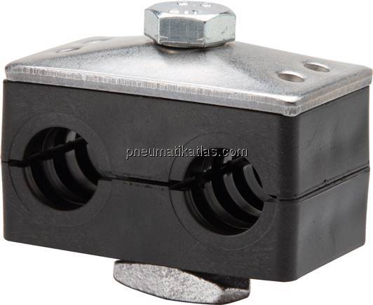 Exemplarische Darstellung: Doppelrohrschelle mit D