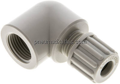 Winkel-Aufschraubverschraubung G 3/8"-8x6mm, Polypropylen