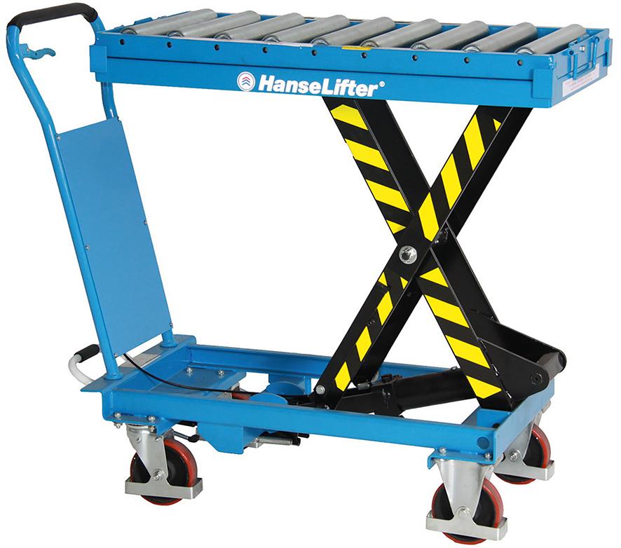 Hubtischwagen m. Rollenb.Tischmaß: 1025x535 500 kg Tragfähigkeit