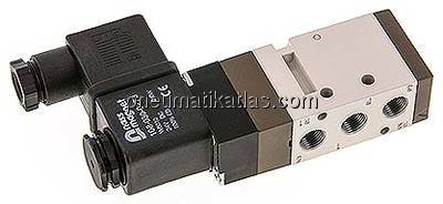 5/2-Wege Magnetventil, G 1/8", Federrückstellung, 115 V AC
