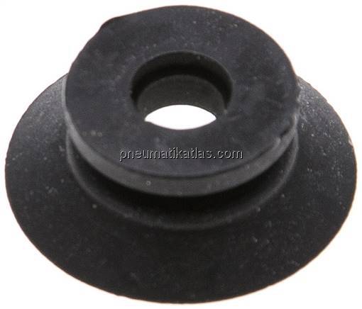 Flachsauger, Stützrippe, P-Serie, Ø 22x2,5mm, CR (50A), schwarz