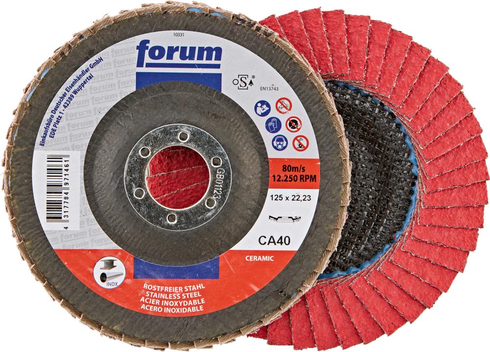 Fächerschleifscheibe 125mm, gewölbt, CA 40 FORUM