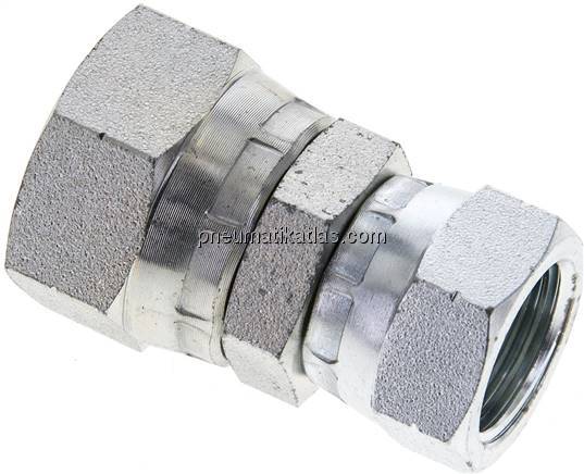 Gerader Verbinder 60°-Konus, G 3/4"-G 1/2", Stahl verzinkt