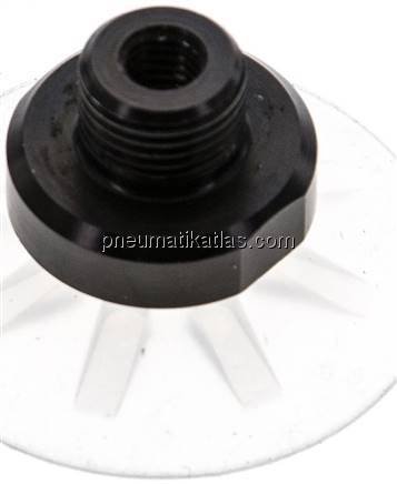 Flachsauger, Stützrippe, P-Serie, Ø 32x2mm, Silikon (50A), transparent