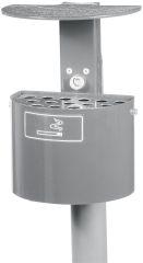 Halbr.ascher m. Abdeckh. inkl.Aufkleber feuerverz.