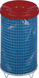 Abfallsammler Drahtkorb 65 l Trichteraufsatz rot VAR