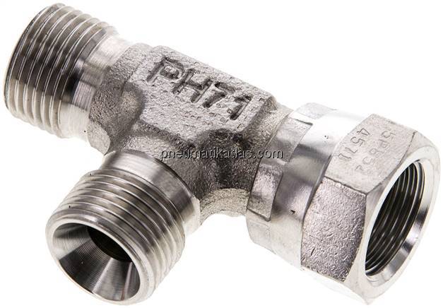 LTE-T-Stück, 60°-Kegel, G 3/8"(AG/IG), V4A