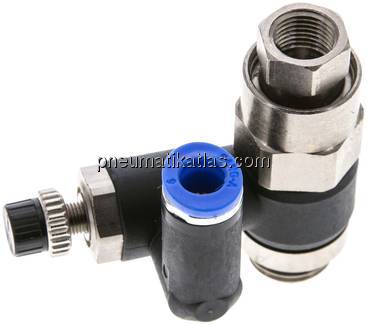 Drosselrückschlagventil G 1/4"-6mm, entsperrbares Rückschlagventil