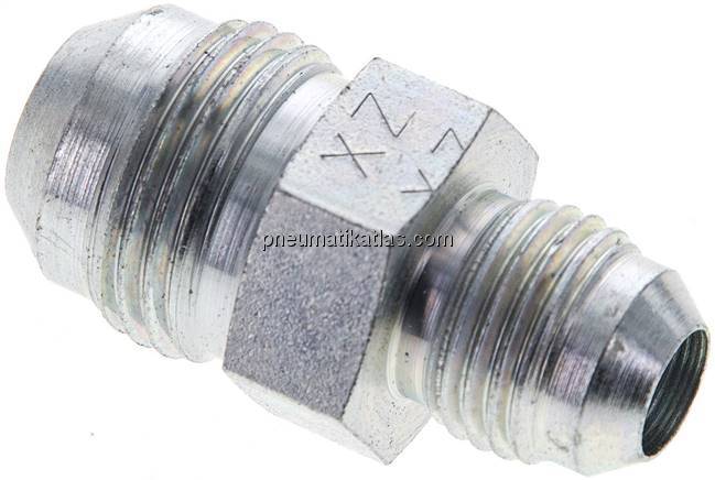 Doppelnippel UNF 3/4"-16(JIC)-UNF 9/16"-18(JIC), Stahl verzinkt