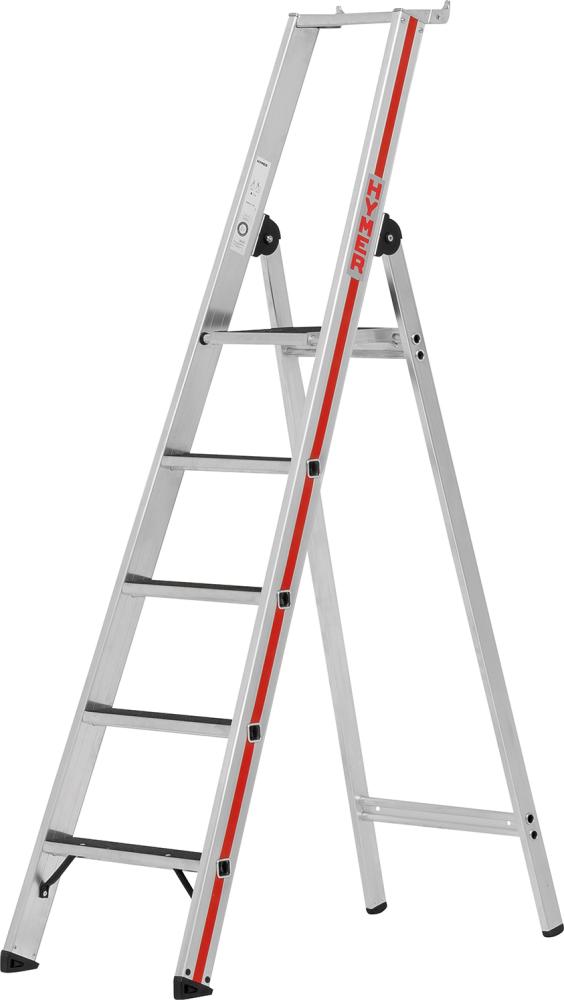 Stufenstehleiter R13 mit Plattform einseitig begehbar 5 StufenLänge 1,95 m