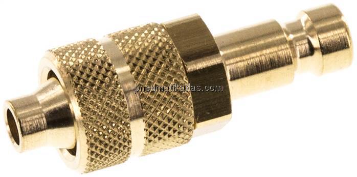 Kupplungsstecker (NW2,7) 6x4mm Schlauch, Messing