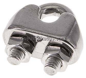 Drahtseilklemme f. 4,0mm Seil, M 4, B=10, 1.4436