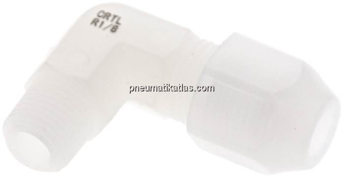 Winkel-Verschraubung R 1/8"-6x4mm, PVDF (FDA)
