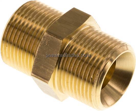 Doppelnippel M 24x1,5-M 24x1,5, Messing