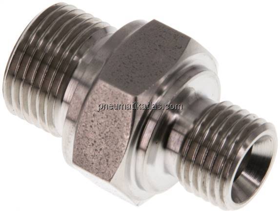 Hydraulik-Doppelnippel G 3/8"-G 1/4", 1.4571