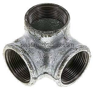 Winkelverteiler 3x Rp 1-1/4" (IG), Temperguss verzinkt