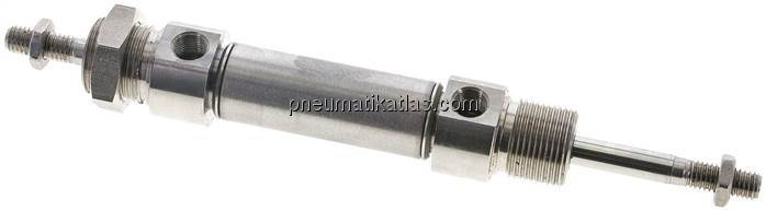 ISO 6432-Zylinder, Edelstahl, Kolben 20mm, Hub 25mm