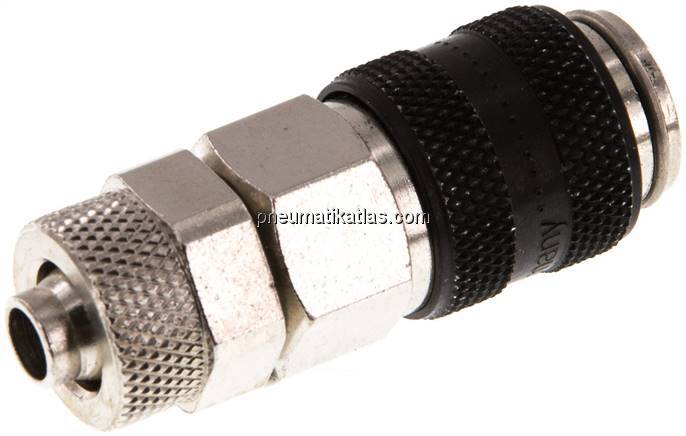 Kupplungsdose (NW5) 8x6mm Schlauch, Messing vernickelt