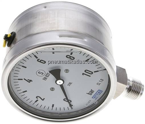 Gly.-Sicherheits-Manometer senkrecht,100mm, 0 - 10 bar