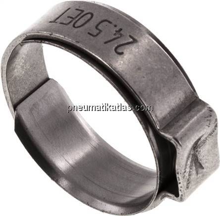 1-Ohr-Schlauchschelle 21 - 23,8mm, Edelstahl