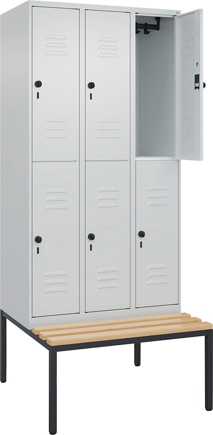 Spind Classic PLUS 3 Abteile H2120xB900xT815mm RAL7035/RAL7035 /P1G/7021