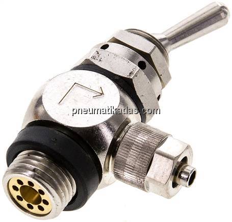 Kipphebelventil 3/2-Wege (NC), G 1/4"-6x4 mm