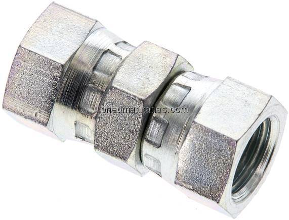 Gerader Verbinder 60°-Konus, G 1/4"-G 1/4", Stahl verzinkt