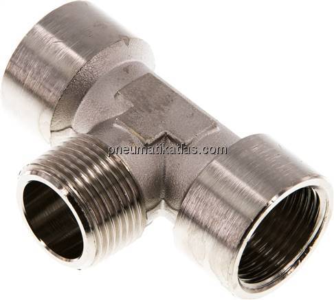 T-Einschraubstück G 3/4"(IG)-R 3/4"(AG), Messing vernickelt