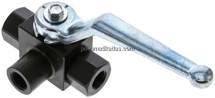 Hochdruck-3-Wege Kugelhahn, L-Bohrung, G 1/4", 0 - 400bar