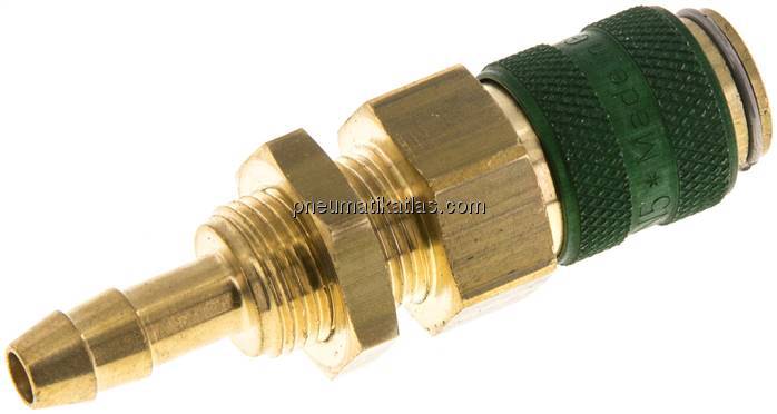 Schott-Kupplungsdose (NW5) 6 (1/4")mm Schlauch, Messing