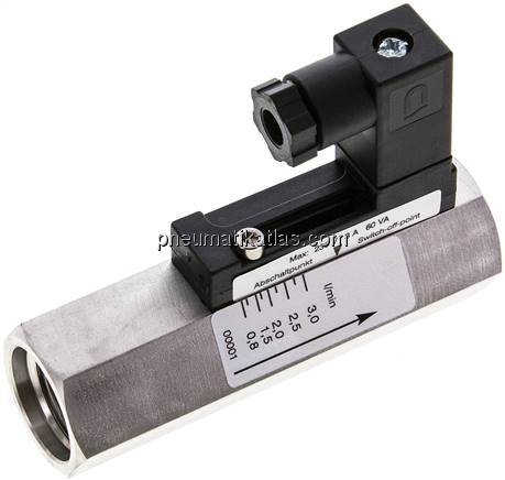 Durchflusswächter G 1/2", 0,8 - 3 l/min, 1.4571