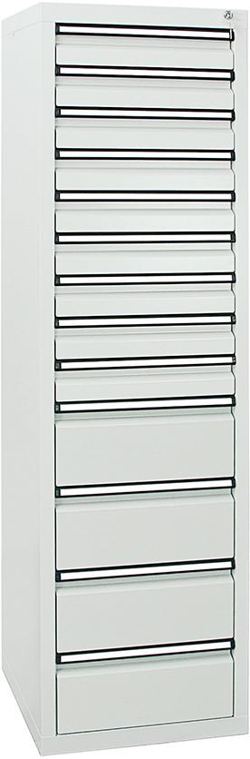 Schubladenschrank 13 SLR 1800x500x500 mm grau stumpf