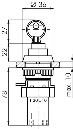 Zeichnung: 5/2-Wege Schlüsselschalterventil