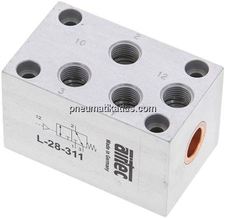 3/2-Wege Pneumatikventil, G 1/8", Feder (NC/NO), ATEX-Zulassung