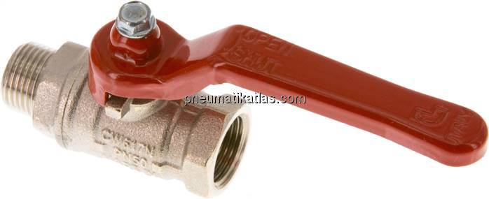 Messing-Kugelhahn, kurz, G 3/8" (AG/IG), -0,9 bis 50bar